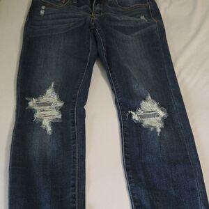 Judy Blue Distressed Dark Blue Skinny Jeans